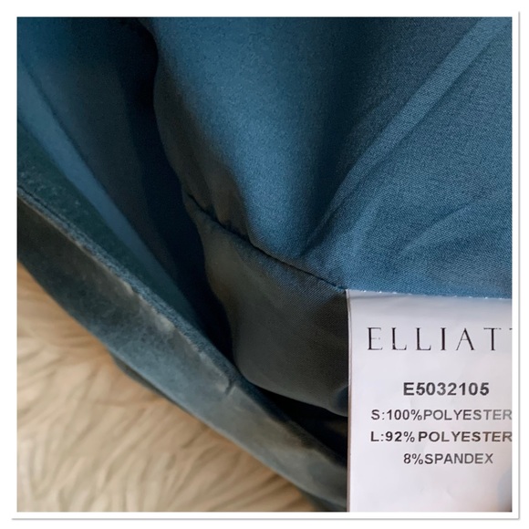 Elliatt Cassini Satin One Shoulder Gathered Side Dress In Cadet Blue XXL New - Picture 9 of 10